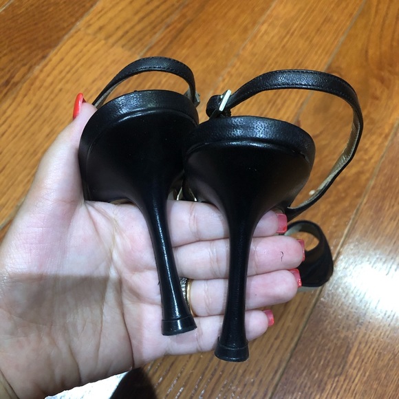 Jimmy Choo Black Leather Slingback Sandals 36.5 - Picture 3 of 5